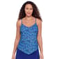 Womens American Beach Cool Waves Hanky Hem Tankini Swim Top - image 1