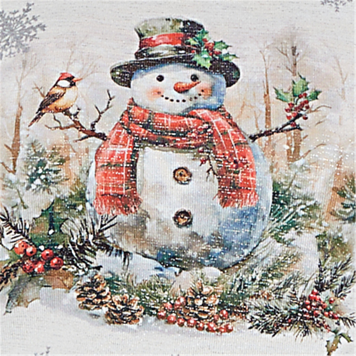 Womens Alfred Dunner Classics Shimmering Snowman Tee