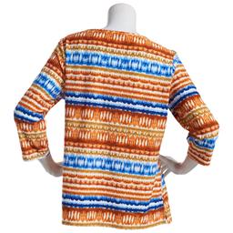 Womens Emily Daniels 3/4 Sleeve Tie Dye Jacquard Knit Top