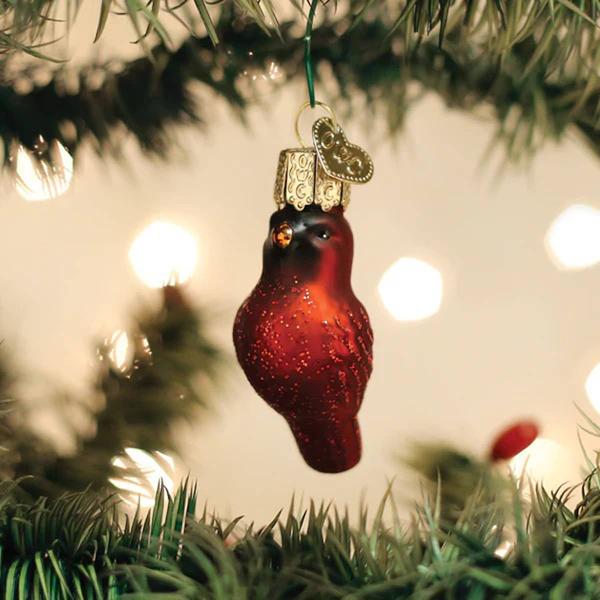 Old World Christmas Mini Red Cardinal Ornament - image 