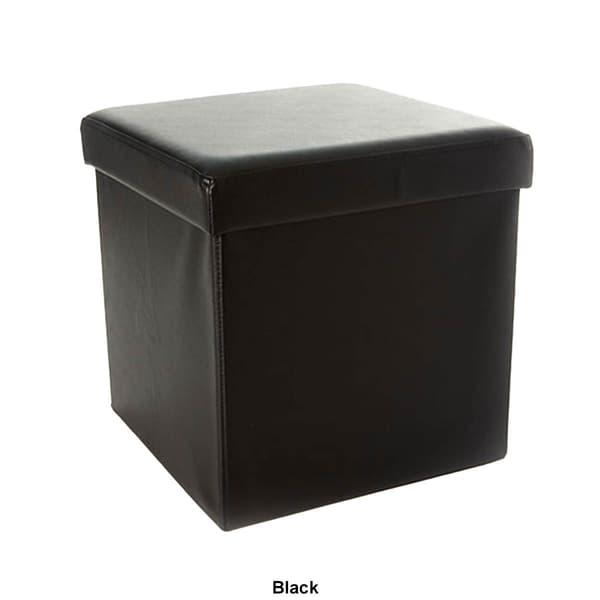 FHE Red Faux Leather Ottoman