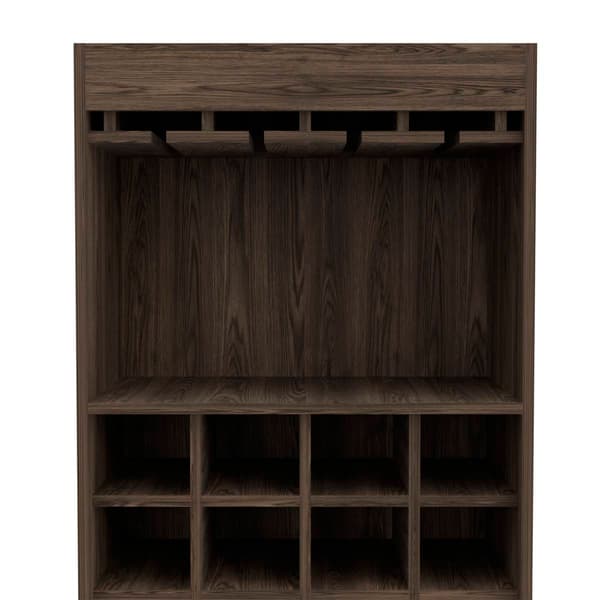FM FURNITURE Edessa Dark Walnut Bar Cabinet