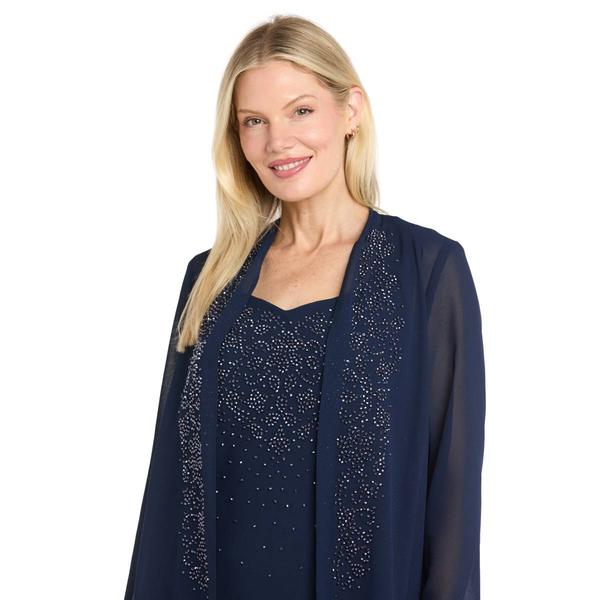 Petite R&M Richards Georgette Beaded Trim Jacket Dress