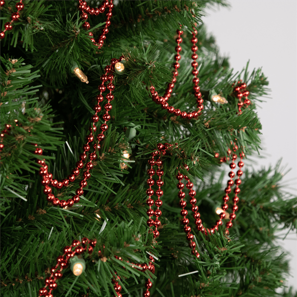 Northlight 15ft. Crimson Red Shiny Beaded Christmas Garland - image 