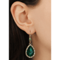 1928 Gold-Tone Green Teardrop Leverback Drop Earring - image 2