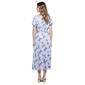 Womens Perceptions Ruffle Sleeve Puff Floral Midi Dress - image 2