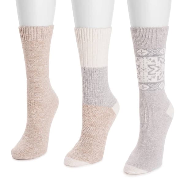 Womens MUK LUKS&#40;R&#41; 3pk. Neutral Boot Socks
