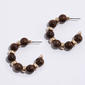 Ashley Cooper(tm) Gold-Tone Brown Beaded Hoop Earrings - image 1