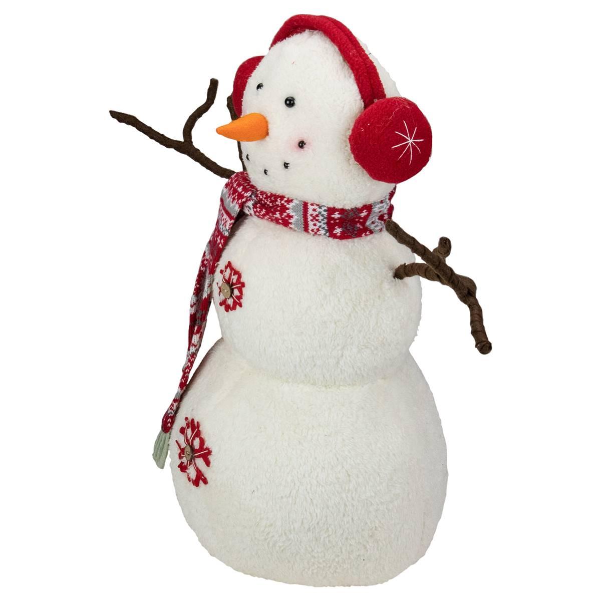Northlight Plush Snowman with Earmuffs Christmas Decor