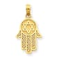 Unisex Gold Classics(tm) 14kt. Hand of God & Star of David Pendant - image 1