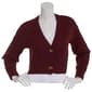 Juniors Pink Rose 2 Button Cable Knit Cropped Cardigan Sweater - image 1