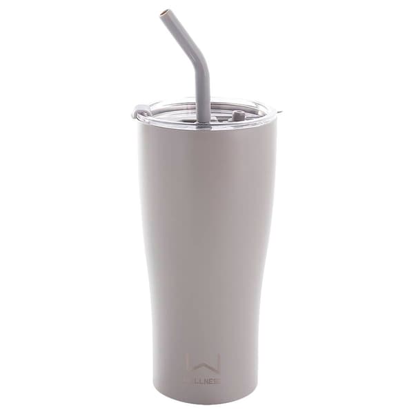 Stainless Steel Double Wall 30oz. Tumbler w/ Straw - Charcoal - image 