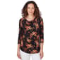 Petite Emaline Limon Printed 3/4 Sleeve Top - image 1