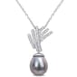 Gemstone Classics&#40;tm&#41; Tahitian Pearl & Diamond Drop Pendant - image 1