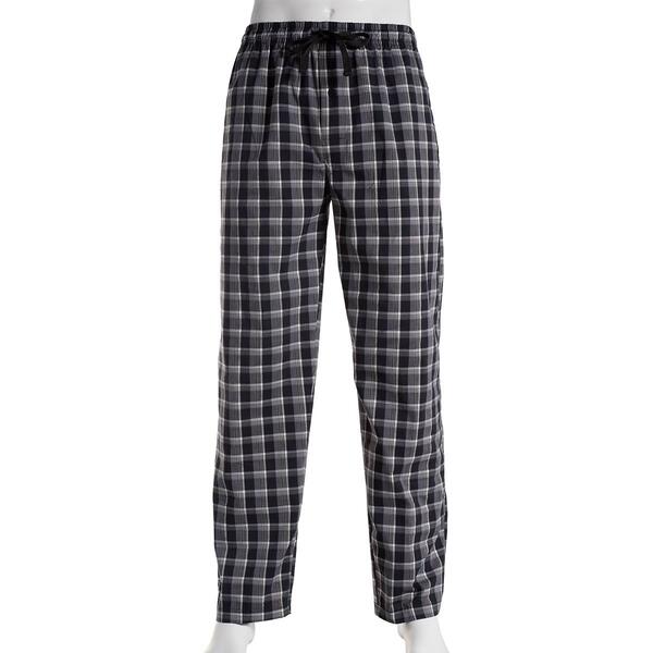Mens Preswick & Moore Plaid Stretch Pajama Pants - Grey Plaid - image 