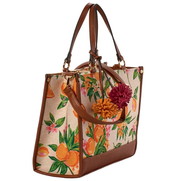 DS Fashion Canvas Tropical Print Satchel