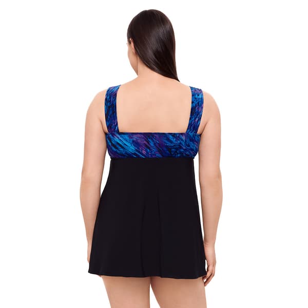 Plus Size Great Lengths Marble Canyon Tie Front Swimdress