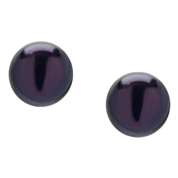 Sterling Silver 5mm Peacock Pearl Stud Earrings - image 