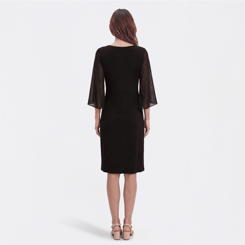 Womens Connected Apparel 3/4 Sleeve Solid Sheath Dress