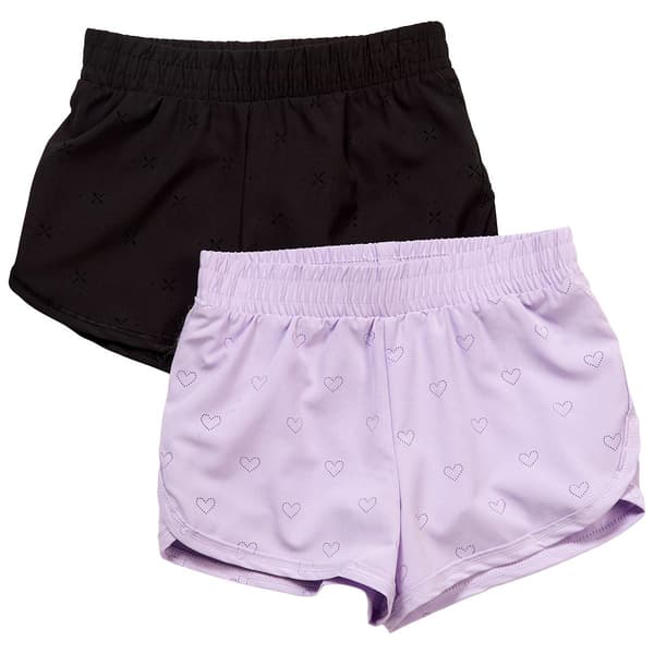 Toddler Girl 90 Degree by Reflex 2pk. Running Shorts w/ Laser Cut - image 