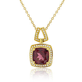 Gemstone Classics&#40;tm&#41; 10kt. Yellow Gold Garnet Necklace