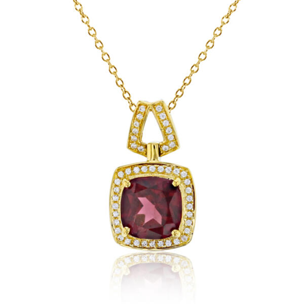 Gemstone Classics&#40;tm&#41; 10kt. Yellow Gold Garnet Necklace - image 