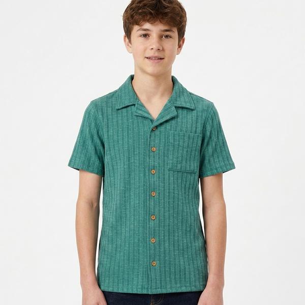 Boys (8-16) Tony Hawk Knit Camp Button Down Shirt - image 