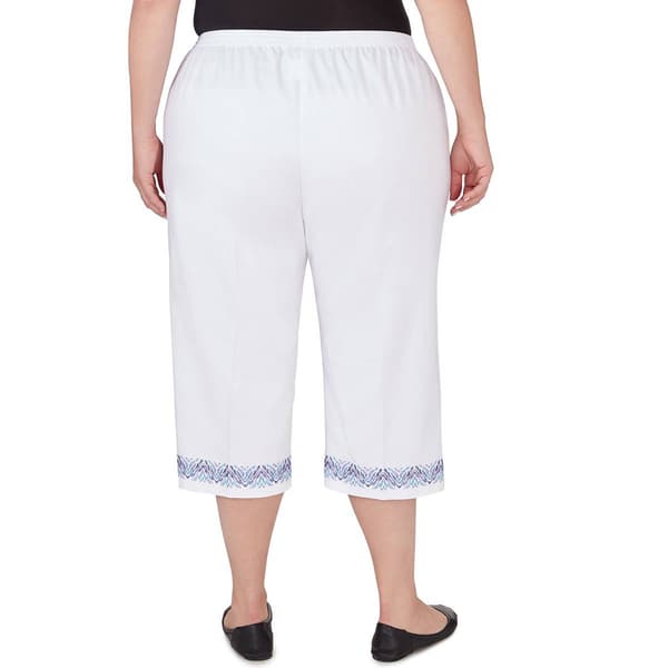 Plus Size Alfred Dunner Summer Breeze Cuff Embroidered Capris