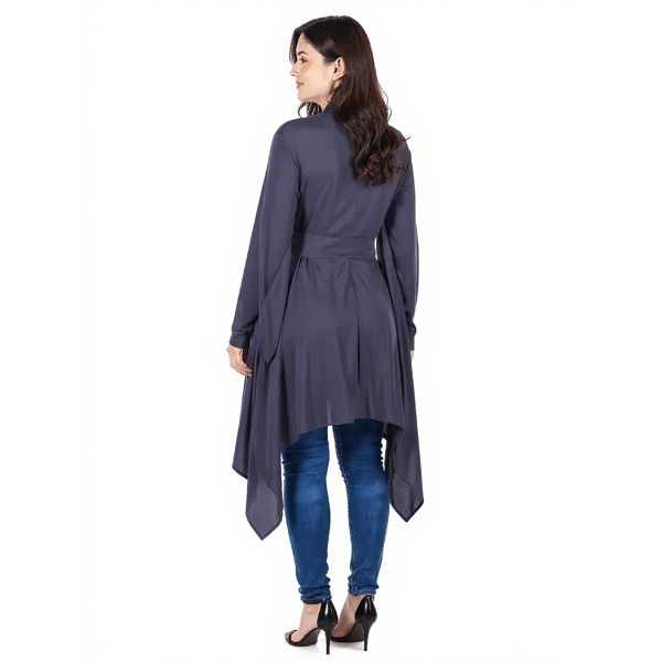 Plus Size 24/7 Comfort Apparel Extra Long Maternity Cardigan