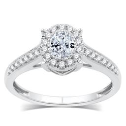 Nova Star(R) Oval 5/8ctw. Lab Grown Diamond Halo Bridal Ring