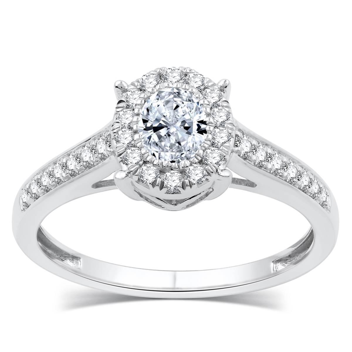 Nova Star(R) Oval 5/8ctw. Lab Grown Diamond Halo Bridal Ring