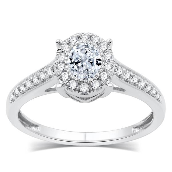 Nova Star(R) Oval 5/8ctw. Lab Grown Diamond Halo Bridal Ring - image 