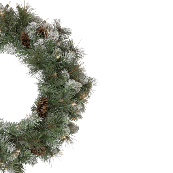 Northlight Real Touch™ Pre-Lit Snow Valley Pine Christmas Wreath