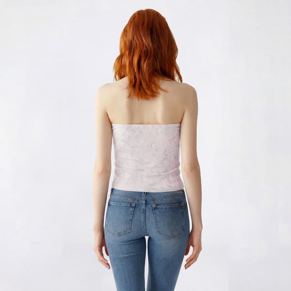 Juniors No Comment Yum Jersey Print To Solid Reverse Tube Top