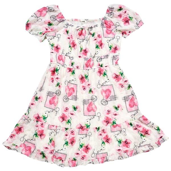 Girls (7-16) As U Wish Floral Puff Sleeve Dress
