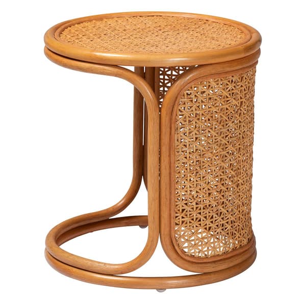 bali & pari Eldon Bohemian Honey Rattan End Table