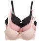 Womens Laura Ashley(R) 3pk. Geo Lace Push Bra-LS6204-3PKF - image 1