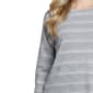 Petite NY Collection Long Sleeve Crew Neck Stripe Hacci Blouse - image 4