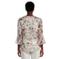 Petite Kasper 3/4 Bell Sleeve Spaced Floral Ruffle Neck Blouse - image 2