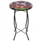 Northlight Seasonal Red Floral Poppies Glass Patio Side Table - image 1