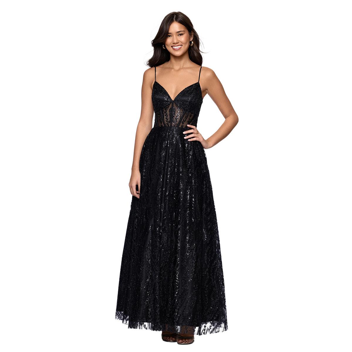 Open Video Modal for Juniors Blondie Nites Glitter Sweetheart A-Line Dress