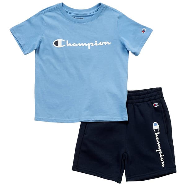 Boys &#40;4-7&#41; Champion&#40;R&#41; Short Sleeve Tee & Knit Shorts Set - Allure - image 