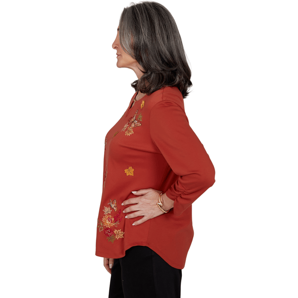 Womens Alfred Dunner Classics Tossed Floral Butterfly Blouse