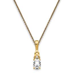 14kt. Yellow Gold Oval Topaz Diamond Necklace