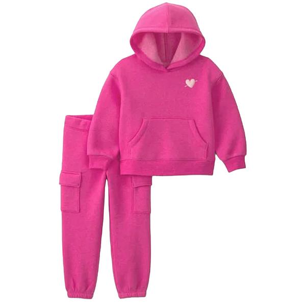 Toddler Girl Carter''s® You Go Girl Heart Pink Hoodie & Pants Set