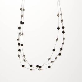 Wearable Art Silver Illusion Beaded Necklace