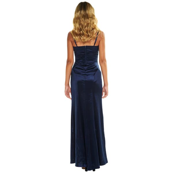 Juniors Emerald Sundae Sweetheart Satin Sheath Dress