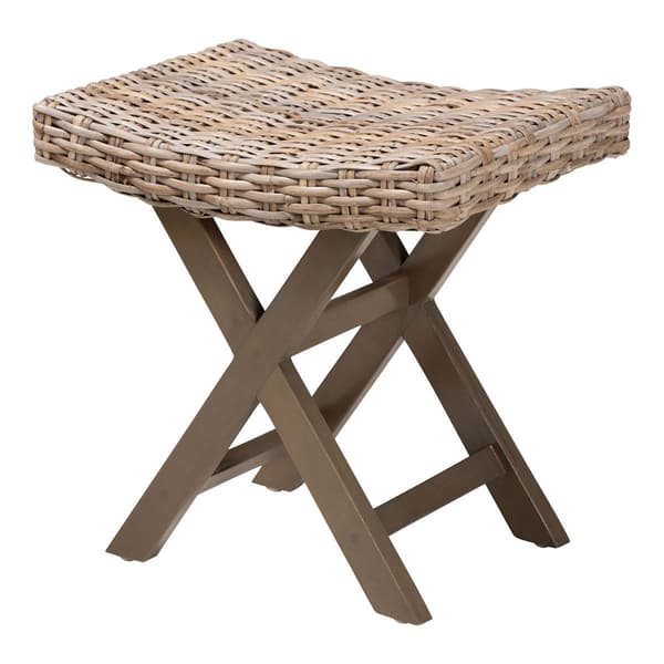 bali & pari Hayate Bohemian Kubu Rattan Ottoman Footstool