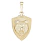 Gold Classics(tm) Yellow Gold Shield with Lion Head Charm Pendant - image 1