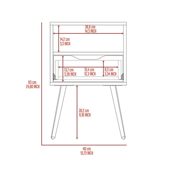 FM FURNITURE Allie Contemporary Nightstand